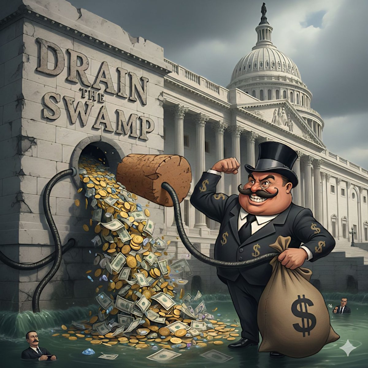 Money flowing from government building into corp pockets